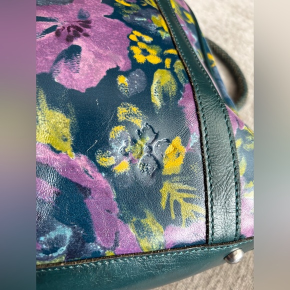 Patricia Nash Leather Floral Bag with Woven Handle - Picture 6 of 14